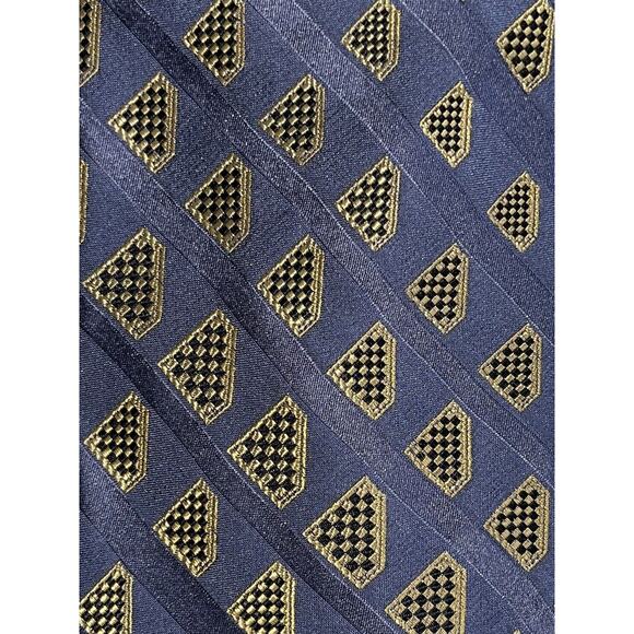 Lands' End Men's Ties‎ Set Of Two 100% Silk Neck Ties Geometric Blue Yellow EUC - Picture 4 of 10